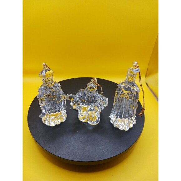 Set Of 3 Clear acrilyc Three Wise Men Christmas Ornaments - Picture 1 of 8